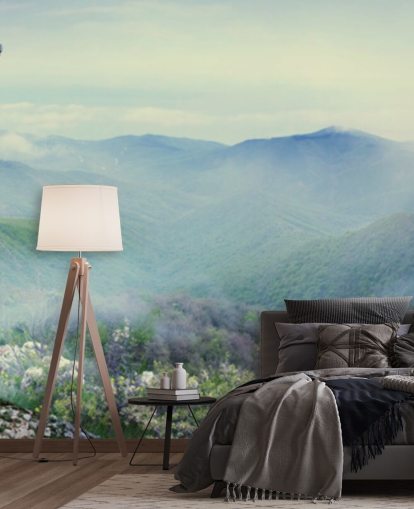 Cyclist in the mountains Wall Mural Wallpaper