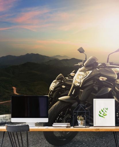 Coppia di motociclette nere su carta da parati Gorgeous View