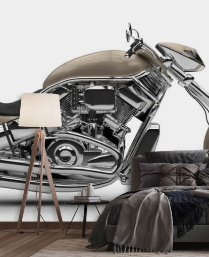 Papier peint mural Silver Chopper Motorbike