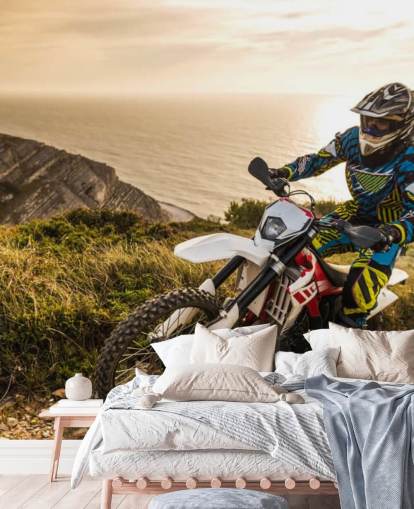 anpassbares Wandbild für Offroad-Motorradfahrer namens Enduro Biker