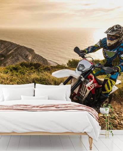 customizable off road motorbike rider wall mural called Enduro Biker customizable off road motorbike rider wall mural called Enduro Biker