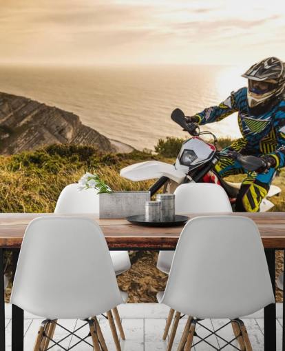 mural de pared personalizable para motociclista todoterreno llamado Enduro Biker mural de pared personalizable para motociclista todoterreno llamado Enduro Biker