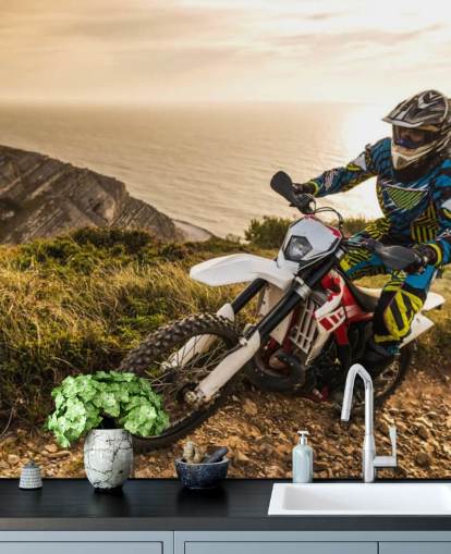 customizable off road motorbike rider wall mural called Enduro Biker