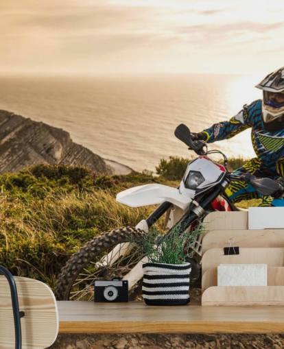 tilpassbar off-road motorsykkelrytter veggmaleri kalt Enduro Biker