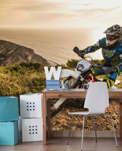 anpassningsbar offroad motorcykelryttare väggmålning som heter Enduro Biker