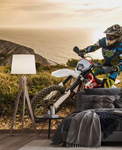 anpassbares Wandbild für Offroad-Motorradfahrer namens Enduro Biker anpassbares Wandbild für Offroad-Motorradfahrer namens Enduro Biker