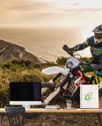 anpassbares Wandbild für Offroad-Motorradfahrer namens Enduro Biker