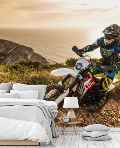 customizable off road motorbike rider wall mural called Enduro Biker customizable off road motorbike rider wall mural called Enduro Biker