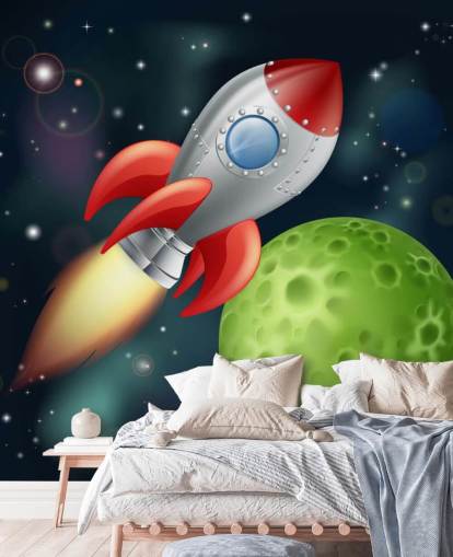Mural Cohete a toda velocidad por el espacio