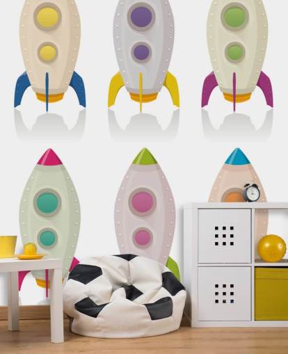 Retro Rocketship Set Rocket Wallpaper Retro Rocketship Set Rocket Wallpaper