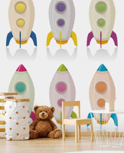 Cartoon Rockets bekleed behang Cartoon Rockets bekleed behang