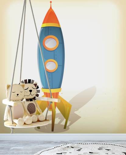 Cartoon Rocket behang