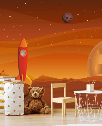 Rocket on Alien Planet Rocket Wallpaper