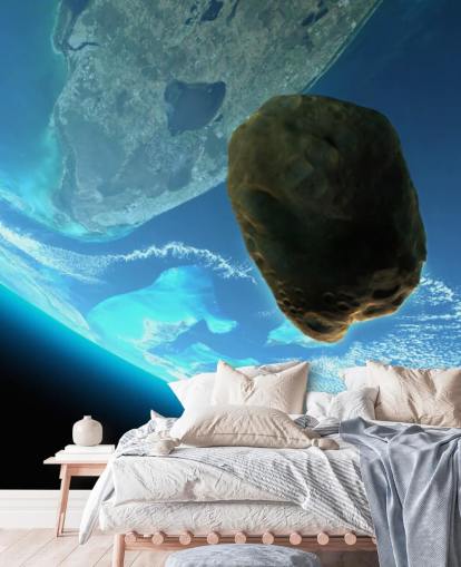 Meteor Tumbling Towards Earth Mural