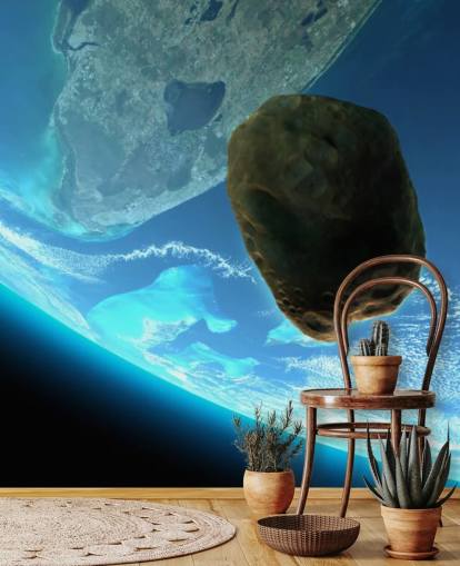 Meteor Tumbling Towards Earth Mural