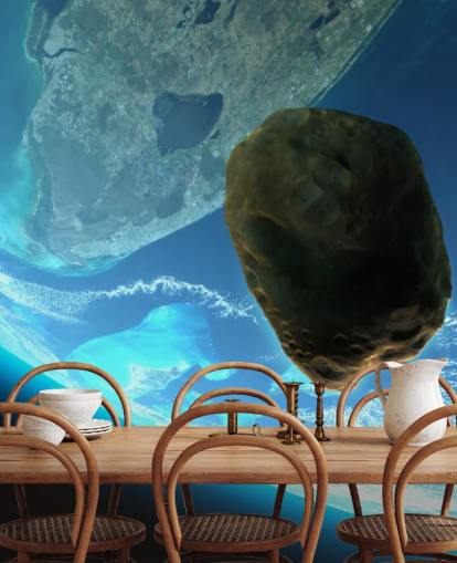 Meteor Tumbling Towards Earth Mural