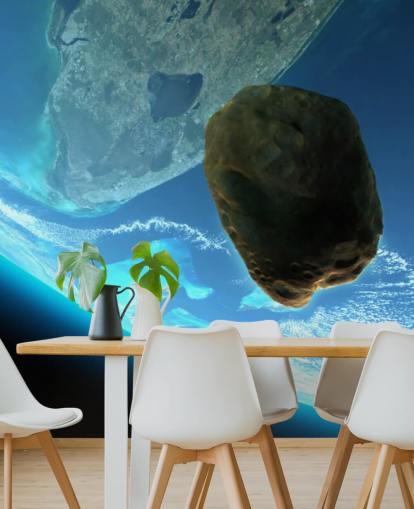 Meteor Tumbling Towards Earth Mural