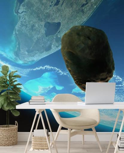 Meteor Tumbling Towards Earth Mural Meteor Tumbling Towards Earth Mural