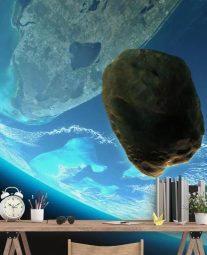 Meteor Tumbling Towards Earth Mural