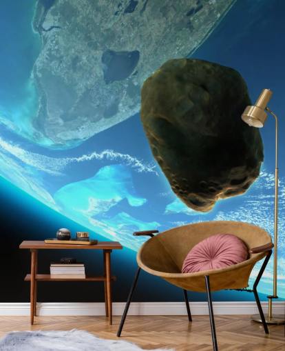 Meteor Tumbling Towards Earth Mural