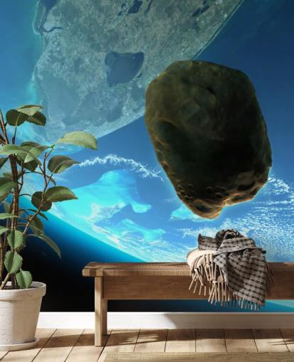 Meteor Tumbling Towards Earth Mural