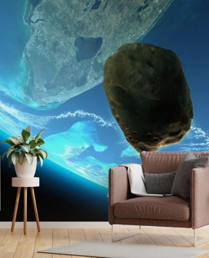 Meteor romahtaa kohti maan seinämaalausta