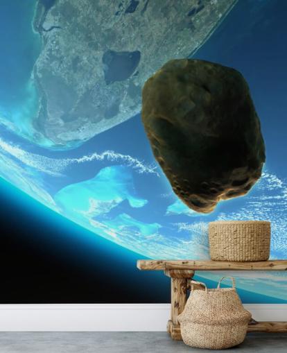 Meteor Tumbling Towards Earth Mural