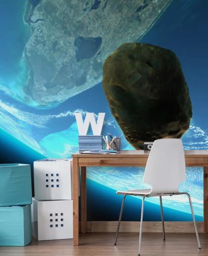 Meteor tumlande mot jorden väggmålning Meteor tumlande mot jorden väggmålning