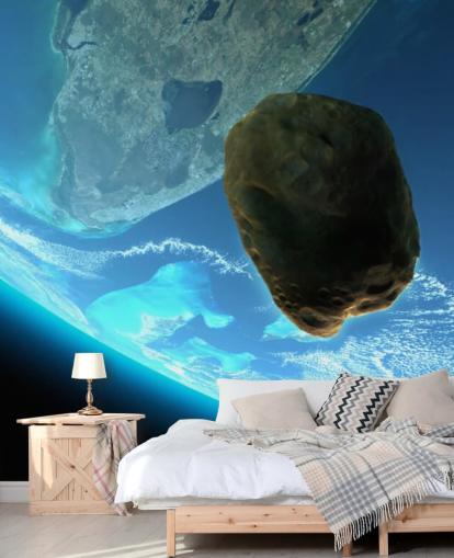 Meteor Tumbling Towards Earth Mural