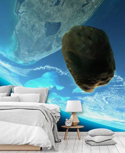 Meteor Tumbling Towards Earth Mural