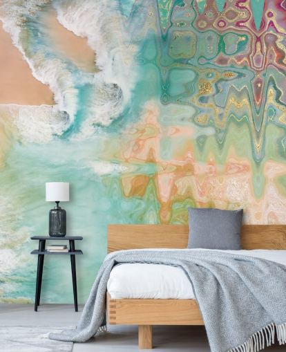 pastel abstrakt strand tapet