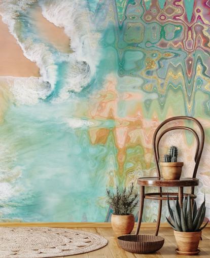 carta da parati astratta spiaggia pastello