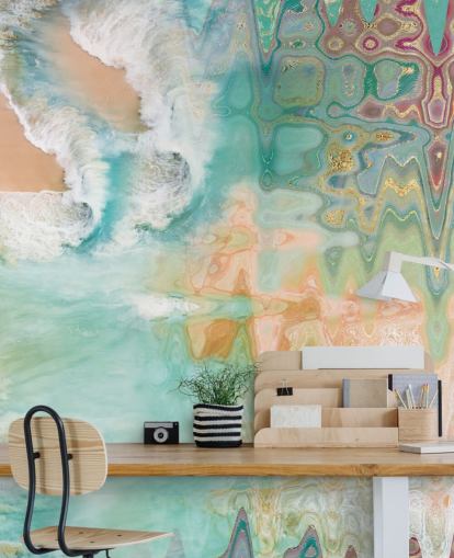 pastell abstrakt strand tapet