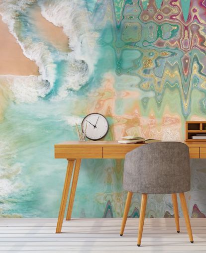 carta da parati astratta spiaggia pastello