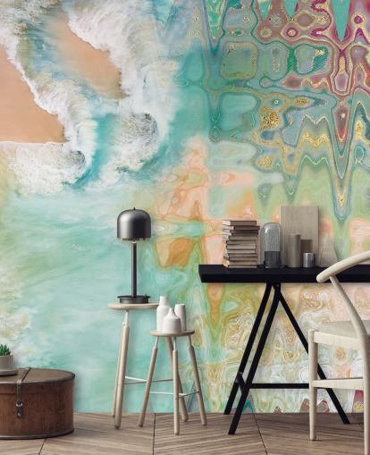 pastel abstrakt strand tapet