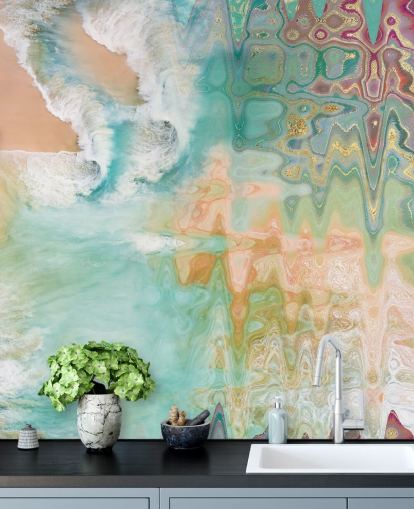 papel de parede abstrato pastel praia