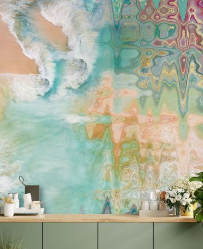 pastel abstract beach wallpaper