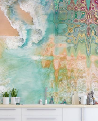 pastel abstrakt strand tapet