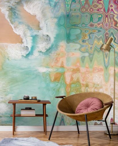 pastel abstrakt strand tapet