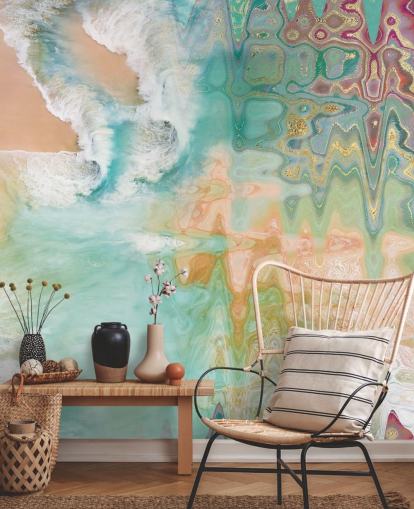 pastel abstrakt strand tapet