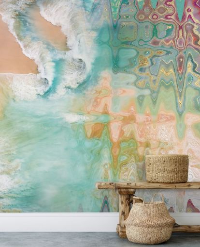 pastell abstrakt strand tapet