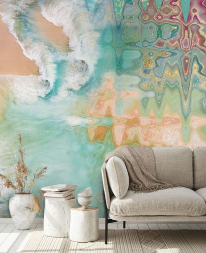 pastel abstrakt strand tapet