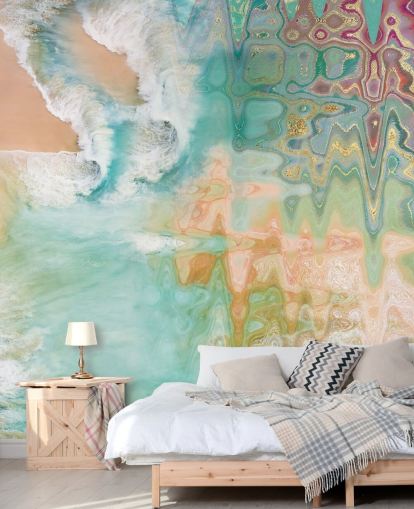 pastel abstrakt strand tapet