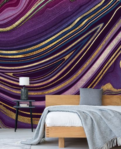 violetti ja kulta geode tapetti