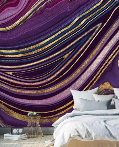 purple and gold geode wallpaper