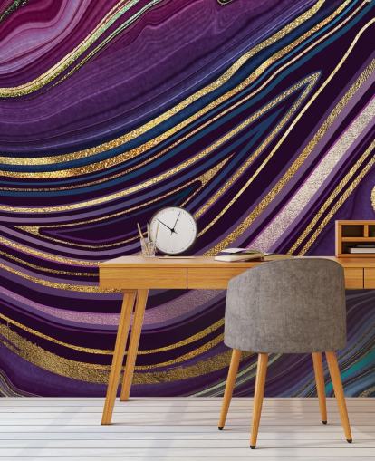 papel de parede geode roxo e dourado papel de parede geode roxo e dourado