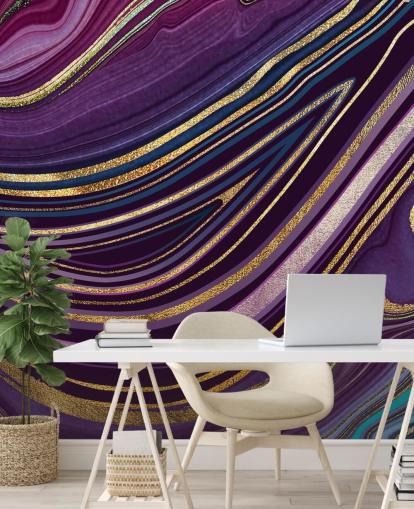 violetti ja kulta geode tapetti