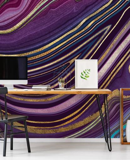 paars en goud geode behang