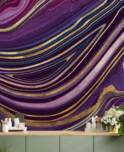 purple and gold geode wallpaper