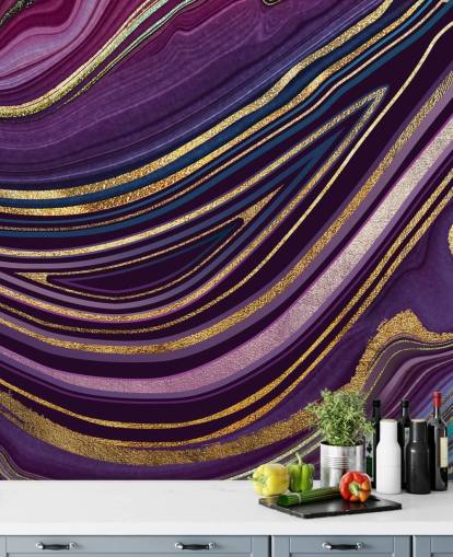 purple and gold geode wallpaper